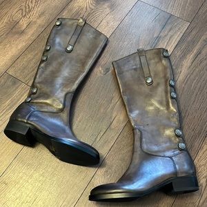 Arturo Chiang riding boot gray leather 6.5